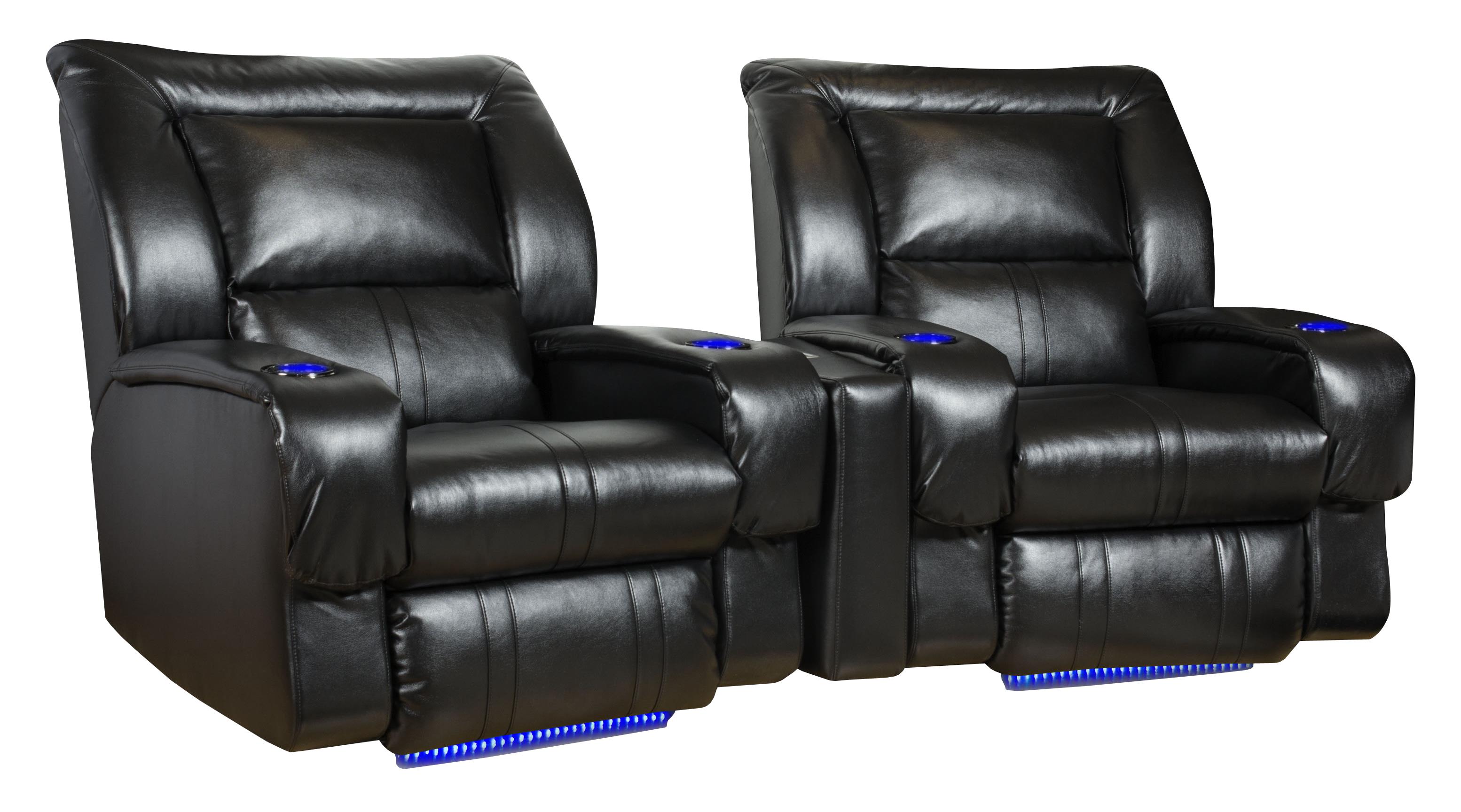 Roxie Theater Seating Arrangement (Wall Hugger) with 2 Seats, LED